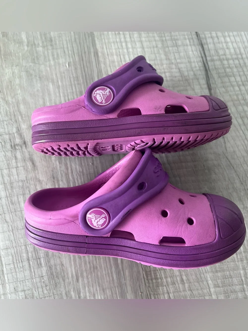 Crocs Bump It Clog Baby Toddler Kids Girls Size C7 Purple Pink Clog Summer